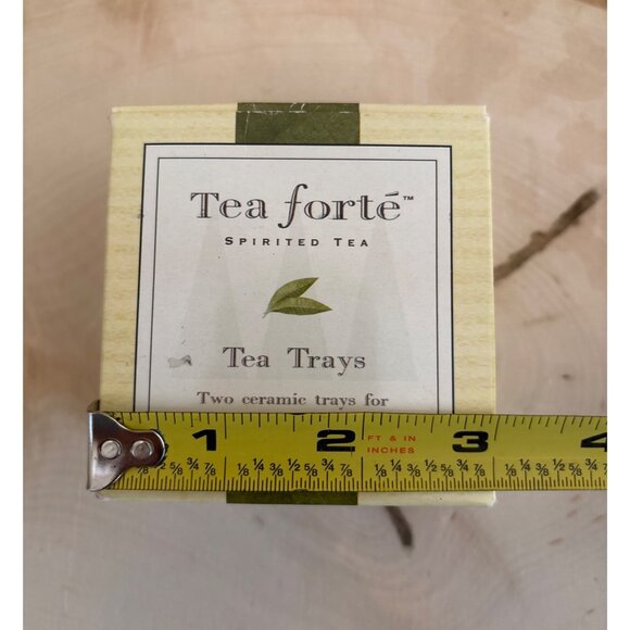 Tea Forté Spirited Tea Tray Set 2-Piece Ceramic For Silken Tea Infusers Green & - Picture 9 of 10
